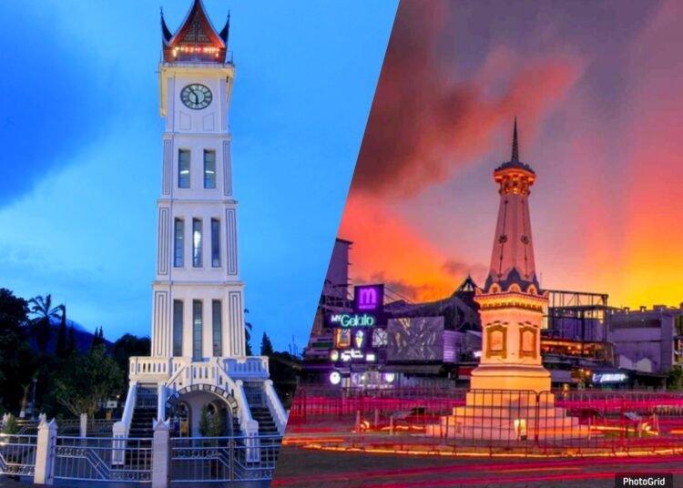 Jam Gadang dan Tugu Jojga(foto: Indonesiakaya dan Instagram/ora_alone).