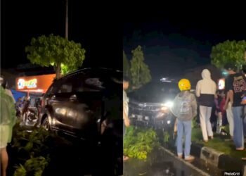 Video: Kecelakaan Mobil Tabrak Pembatas Jalan di Payakumbuh