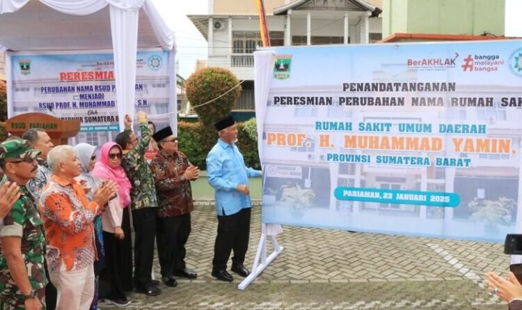 Peresmian nama baru Rumah Sakit Umum Daerah (RSUD) Pariaman.