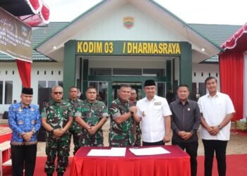 Penyerahan Bangunan Kantor Kodim Penghubung Dharmasraya Sukses Digelar
