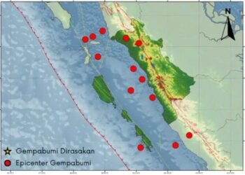 13 Gempa Guncang Sumbar Selama Sepekan