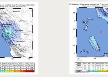 Sumbar Diguncang 18 Gempa selama Sepekan, 2 Dirasakan di Sejumlah Daerah