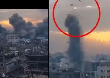Viral Serangan Bom Israel ke Gaza Bikin Orang Terlempar Tinggi ke Udara