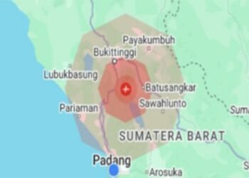 Gempa Magnitudo 4,6 Guncang Padang Panjang Terasa di 9 Daerah
