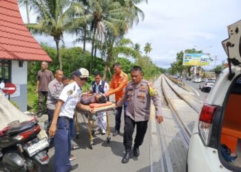 Seorang Pengendara Sepeda Meninggal Dunia Usai Terjatuh di Pelintasan Kereta Api di Padang