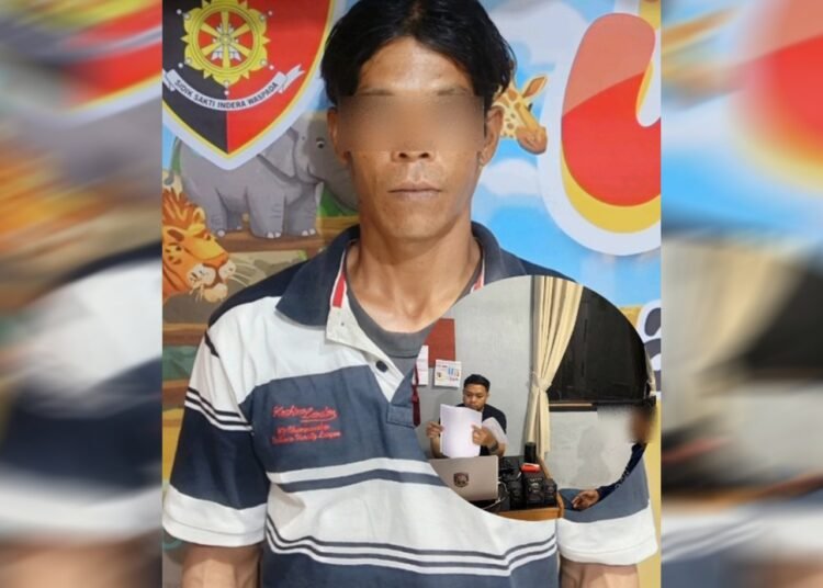 Pelaku pencabulan anak tiri di Tanah Datar ditangkap. (foto: Dok. Polres Padang Panjang).