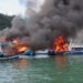 Dua Kapal Terbakar di Pelabuhan Samudera Bungus Padang