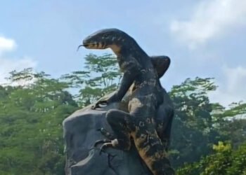 Viral di Media Sosial, Patung Biawak Ini Diserbu Ribuan Wisatawan hingga Dapat Hak Cipta