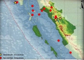 18 Gempa Guncang Sumbar Periode 2-8 Mei 2025, Ini Rinciannya