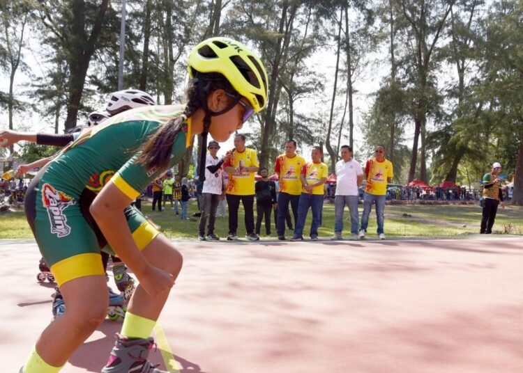 Kejuaraan Nasional Sepatu Roda “Pariaman Open” Piala Wali Kota di Arena Sepatu Roda Pantai Gandoriah, Kota Pariaman, Sabtu (28/6/2025).
