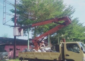 Tiang Baliho Milik Mantan Ketua DPRD Pariaman Dibongkar Satpol PP