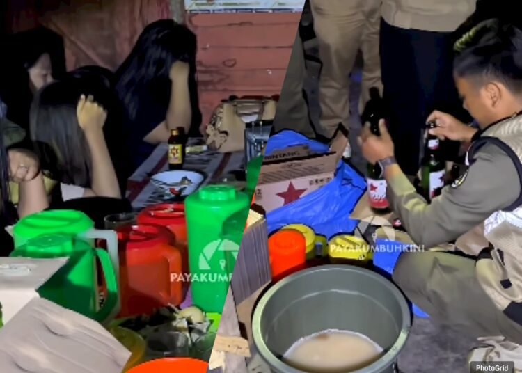 Tangkap layar video penggerebekan warung remang-remang di Limapuluh Kota. (foto: Instagram/Payakumbuhkini).