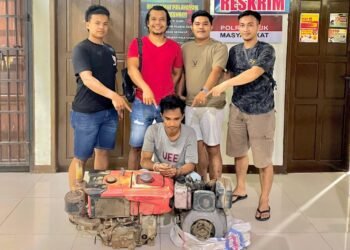 Polres Agam Tangkap Pelaku Pencurian Mesin Traktor di Tengah Sawah