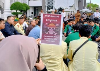 Poster One Piece Muncul di Aksi Mahasiswa Sumatera Barat