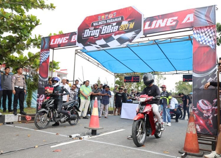 Kejuaraan Drag Bike Wali Kota Pariaman Cup Tahun 2025 digelar di lintasan Bypass Pariaman, Minggu (28/9/2025).
