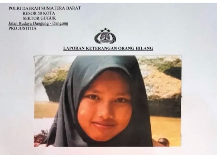 Remaja putri bernama Mayana Cantika (16), warga Jorong Labuah Lintang, Kenagarian Sungai Antuan, Kecamatan Mungka, Kabupaten Lima Puluh Kota, dilaporkan hilang. (Foto: Instagram @pykupdate)