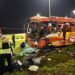 Penampakan Bus ALS Usai Terguling di Tol Padang-Sicincin, Korban 31 Orang Rombongan Atlet Karate Sumut