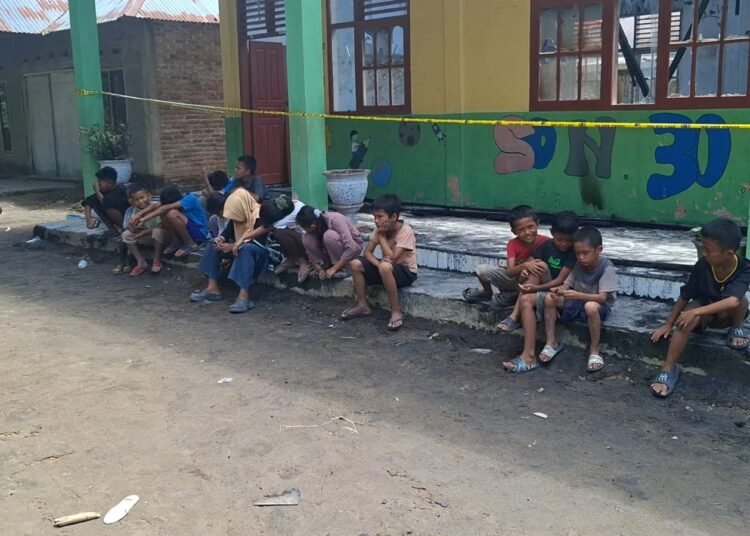Bangunan sekolah Dasar Negeri (SDN) 30 Sikucur, Kecamatan V Koto Kampung Dalam, Kabupaten Padang Pariaman, yang terbakar pada Jumat (17/10/2025) siang.