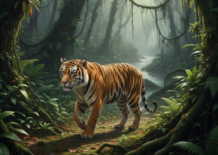 Ilustrasi harimau. Ilustrasi: AI