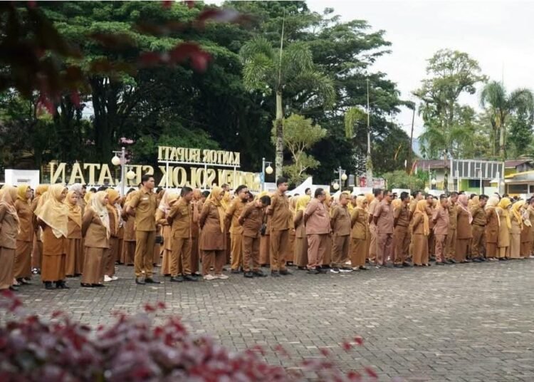 Pemkab Solok Selatan mendorong pertumbuhan ekonomi daerah melalui penguatan sektor UMKM. Hal itu dikatakan Wakil Bupati Solok Selatan, H. Yulian Efi saat Apel Gabungan ASN di Halaman Kantor Bupati Solok Selatan, Senin (20/10/2025).