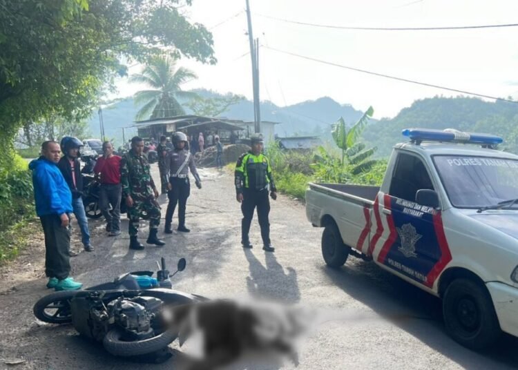 Mahasiswi UIN Batusangkar mengalami kecelakaan di Jalan Raya Nagari Saruaso, Kecamatan Tanjung Emas, Kabupaten Tanah Datar, Sabtu pagi (8/11/2025). Foto: Ist