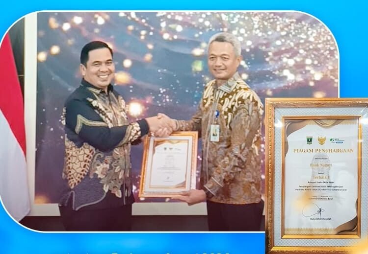 Bank Nagari berhasil meraih Terbaik I Paritrana Award Sumatera Barat 2025 untuk kategori Usaha Skala Besar. Penghargaan bergengsi tersebut diserahkan pada Senin (17/11/2025).