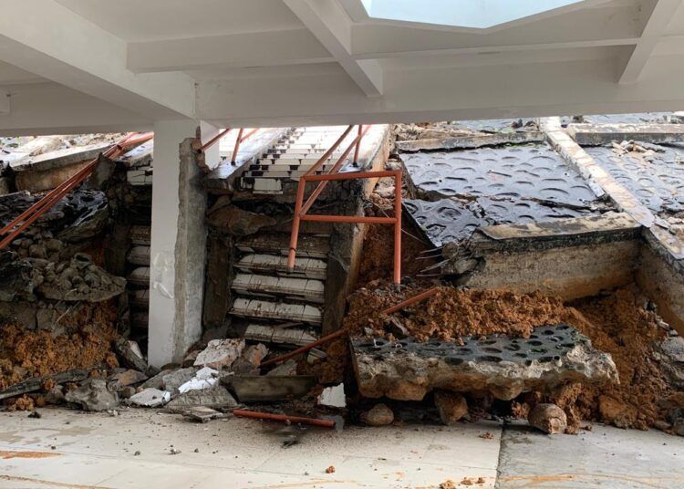 Longsor melanda Kampus 3 UIN Imam Bonjol Padang yang berlokasi di Sungai Bangek, Balai Gadang, Kecamatan Koto Tangah, pada Selasa (25/11).