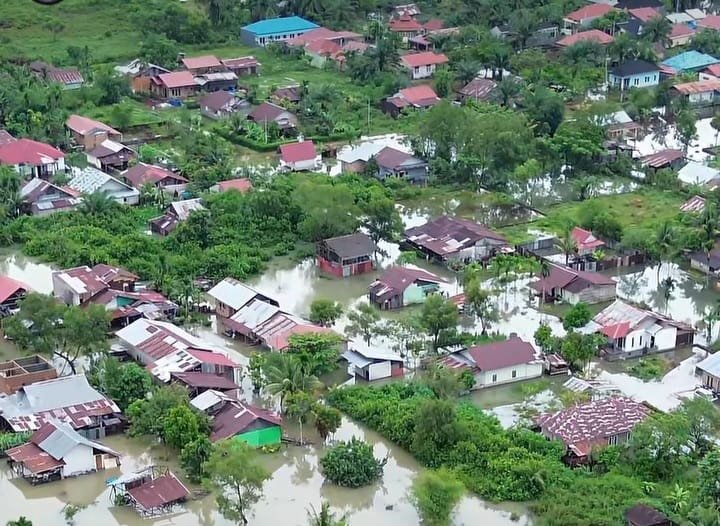 Salah satu daerah di Padang Pariaman terdampak banjir. Foto: Ist