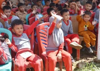 Puluhan Anak PAUD di Pariaman Ikuti Trauma Healing Pascabanjir