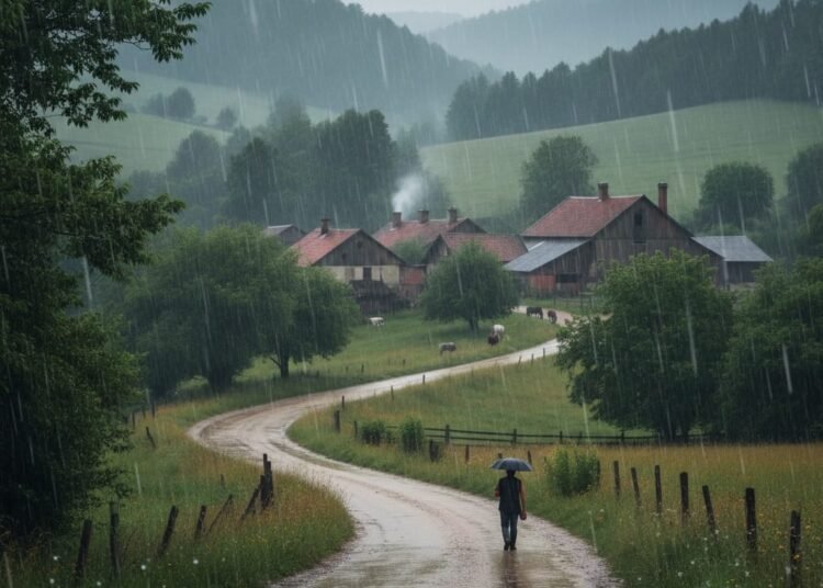 Ilustrasi hujan. Foto: Ilustrasi AI