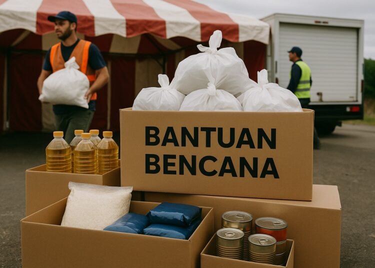 Ilustrasi bantuan untuk korban bencana. Foto: AI