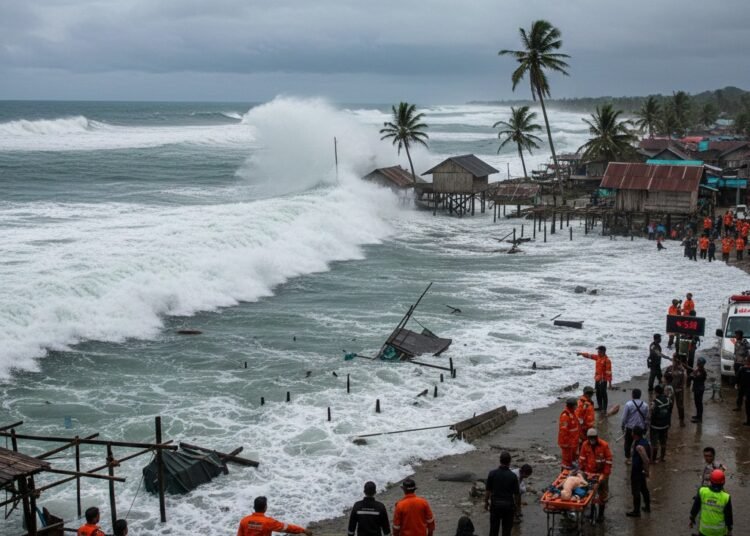 Badan Meteorologi, Klimatologi, dan Geofisika (BMKG) Maritim Teluk Bayur mengeluarkan peringatan potensi gelombang tinggi hingga 4 meter di perairan Sumatera Barat pada 29–30 Januari 2026. Foto: AI