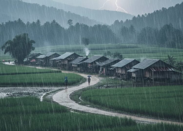 Badan Meteorologi, Klimatologi, dan Geofisika (BMKG) mengeluarkan prakiraan cuaca Sumatera Barat (Sumbar) periode 28–30 Januari 2026. Foto: AI