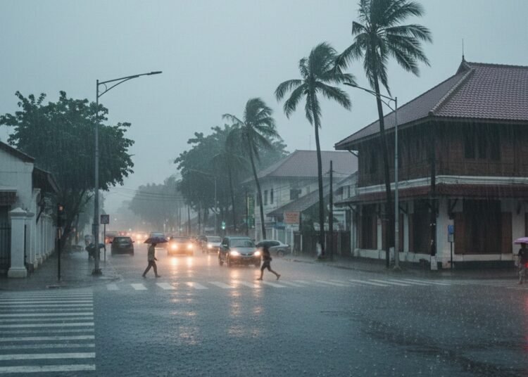 Ilustrasi hujan lebat. Foto: Ilustrasi AI