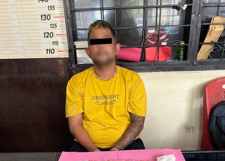 Polisi menangkap tersangka pengedar sabu-sabu berinisial WD (34) di Koto Kaciak Kubu Tapak Rajo, Payakumbuh Utara, Kota Payakumbuh, pada Kamis (29/1) sekitar pukul 07.00 WIB. Foto: Polres Payakumbuh