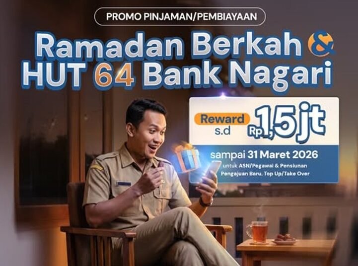 Bank Nagari menghadirkan Promo Ramadan Berkah dan HUT ke-64 untuk ASN dan pensiunan.