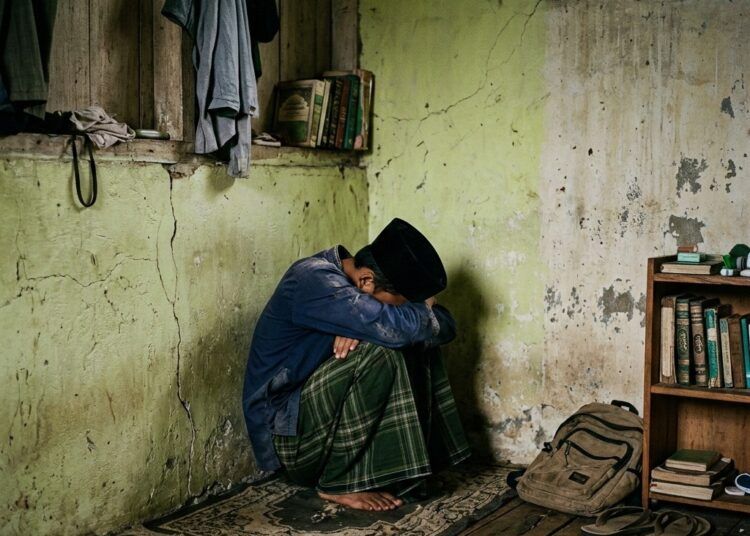 Ilustrasi perundungan santri. Foto: Ilustrasi AI