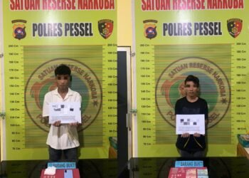 Dua Pemuda di Pesisir Selatan Ditangkap Polisi, 14 Paket Sabu Disita