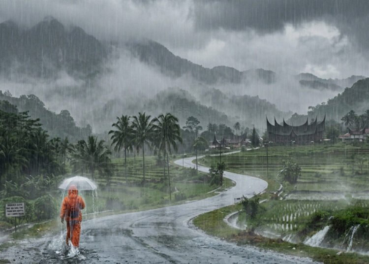 Ilustrasi hujan lebat. Foto: Ilustrasi AI