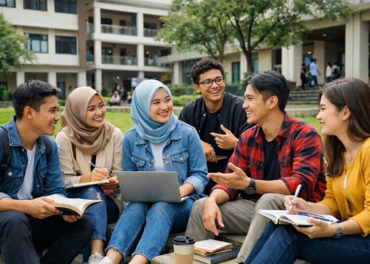 Ilustrasi mahasiswa dibuat dengan AI.