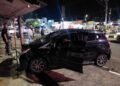 Kecelakaan dengan Travel Bukittinggi—Pekanbaru di Payakumbuh, Toyota Agya Tabrak Tiang Listrik
