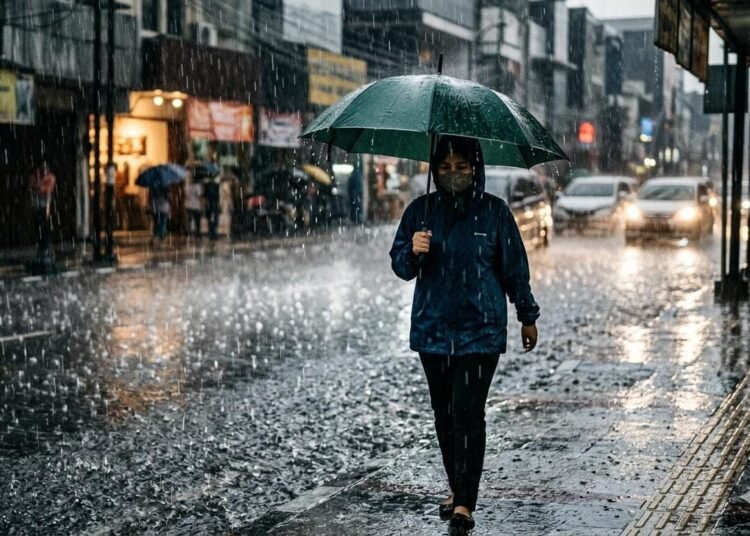 Ilustrasi hujan lebat. Foto: Ilustrasi AI