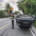 Tabrakan denga Sesama Mobil di Padang Pariaman, Wuling Terbalik di Jalan