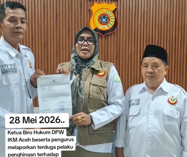 IKM Aceh laporkan Abu Janda ke Polda Aceh. Foto: TikTok/ DPW IKW PROV ACEH