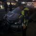 Honda Brio Tabrak Tumpukan Batako di Jalan Padang Panjang-Bukittinggi, Diduga Sopir Mengantuk