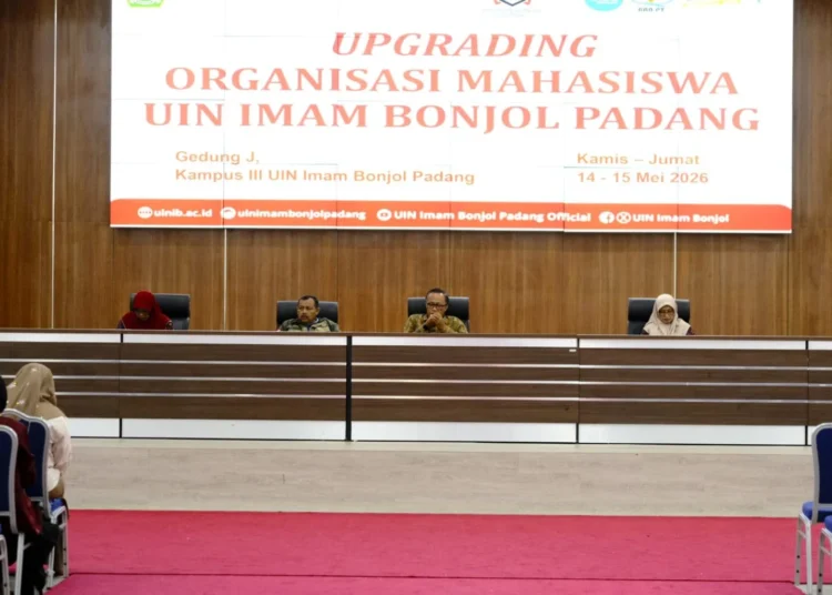 Universitas Islam Negeri (UIN) Imam Bonjol Padang menggelar kegiatan Upgrading Organisasi Mahasiswa di Gedung J Kampus III UIN Imam Bonjol pada Kamis–Jumat (14–15/5/2026)