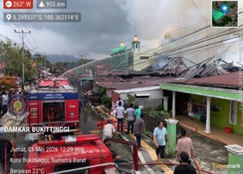 Kebakaran di Bukittinggi, Empat Petak Rumah Hangus