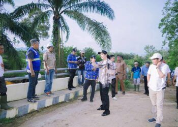 Bupati Dharmasraya Tinjau Lanjutan Pembangunan Jembatan di Sikabau, Anggaran Rp489 Juta Dikucurkan