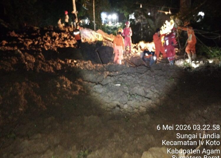 Hujan deras dengan intensitas tinggi memicu longsor di Jorong Kampung Baruah, Nagari Sungai Landia, Kecamatan IV Koto serta berdampak juga di Kecamatan Matur, pada Selasa (5/5/2026) sekitar pukul 22.00 WIB.