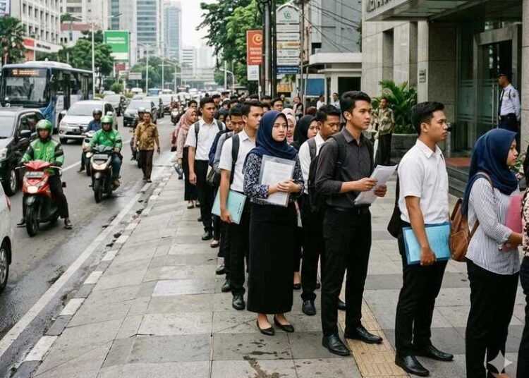 Ilustrasi pencari kerja. Foto: Ilustrasi AI